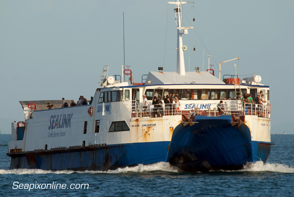 ISLAND NAVIGATOR (1988/351gt/IMO 8829323) - a vehicular ferry operated by Sealink of Auckland, New Zealand. 20 January 2011. Photo by SeapixOnline.com/Trevor Coppock