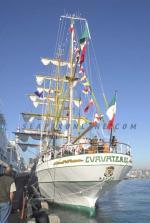 ID 3455 CUAUHTEMOC (BE-01/1982/1800 tons displacement/IMO 8107505) the Mexican Navy's Spanish-built barque prepares for departure from Auckland, New Zealand following a five-day goodwill stopover.
Named...