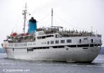 ID 7087 AUSONIA (1957/12609grt/IMO 5031078. Renamed IVORY, AEGEAN TWO, WINNER 5) berthing in Southampton, England.