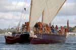 ID 5104 AOTEAROA ONE - twin-hulled waka hourua (ocean-going or bluewater) voyaging canoe based in Auckland (Tamaki Makaurau) was participating in the Tall Ships class of the 169th Auckland Anniversary Day...