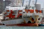 ID 6998 COSCO YINGKOU (2007/35988gt/IMO 9403011) outbound from Auckland, New Zealand