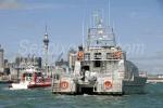 ID 5117 DEODAR III - the 18.5 metre Auckland police launch and the LION FOUNDATION RESCUE (Auckland Coastguard) launch on patrol on Aucklands' Waitemata Harbour during the 2009 Auckland Anniversary Day...