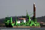 ID 7282 AL-MAHAAR (1986/IMO 8500850, ex-AMAZONE) - a cutter suction dredger owned by MEDCO (Middle East Dredging Co) and managed by DEME (Dredging Environment and Marine Engineering N.V.). She is seen here in...