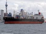 ID 7883 BIANCO VENTURE (2004/19828grt/33773dwt/IMO 9278739, ex-BIANCO PESCADORES) leaving Auckland, NZ following her maiden call.
