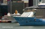 ID 11608 Talk about David and Goliath! Well, it was Goliath and David's bigger brother in fact, today in the Port of Auckland which saw RCL's OVATION OF THE SEAS 
(2016/IMO 9230115/168666grt/348m loa) spent...