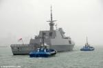 ID 8219 RSS STALWART (Pennant No.72/3200tonnes) - arrives in Auckland from Wellington in torrential rain. The ship is one of six Formidable-class multi-role stealth frigates which form 185 Squadron of the...