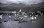 ID 8196 Papeete, Tahiti. The islands trader is the APANUI, bought by H. Williams in the Cook Islands from the Northern Steam Ship Company the previous year. She had been built as the GOLDFINDER in Hamburg in...