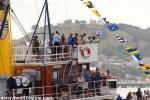 ID 10320 2016 AUCKLAND ANNIVERSARY DAY REGATTA TUG AND TOWBOAT RACE.  Paying passengers aboard the veteran steam tug WILLIAM C. DALDY (1935/348grt/IMO 5390345) take in the spectacle of the post-race...