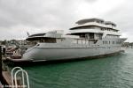 ID 7324 WETA (U-77) - built at Astilleros Marco Chileno Shipyard in Chile for New Zealand's richest man Graeme Hart. The uncompleted 1100-tonne displacement mega-yacht was towed from Iquique, Chile to...