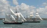 ID 9306 YOUNG ENDEAVOUR (nearest camera) sounded a salute as she passed Jubilee Sailing Trust's LORD NELSON.