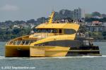 ID 12790 D6, a sightseeing/commuter ferry, looking in need of a new paint job, departing Devonport's Victoria Wharf.