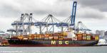 ID 12385 MSC MARGARITA (2002/66500gt/67644dwt/IMO 9238741/5762TEU, ex-SANTA VIRGINIA, CAP VERDE, OOCL THAILAND) alongside the Fergusson Terminal in Auckland during her maiden call. Operated and managed by MSC...