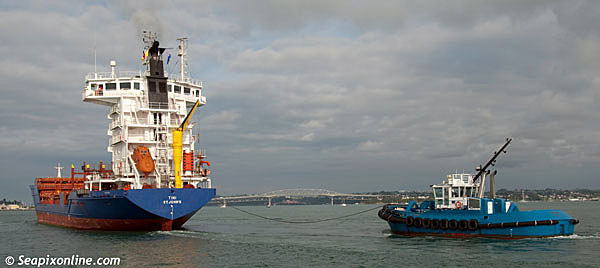 TINI (2005/6701grt/8200dwt/IMO 9319583. To be renamed SPIRIT OF INDEPENDENCE) - Pacifica Shipping's new vessel the 672-TEU, 2005-built TINI arrived in Auckland on 14 December.
To be renamed SPIRIT OF INDEPENDENCE the 6700-tonne container ship is to replace the 1997-built SPIRIT OF RESOLUTION (ex-PASADENA) which has given fifteen years service on the New Zealand coast.
Carrying nearly 300 more containers and being 40% larger than SPIRIT OF RESOLUTION the new vessel meets the increasing demand for transhipment of refrigerated cargo, both domestically and internationally. 
Pacifica will now utilise the main port of Auckland and no longer call at the port of Onehunga on Auckland's Manukau Harbour and the new ship, sailing in conjunction with SPIRIT OF ENDURANCE (ex-CCL MOJI, ex-PANJANG) will make weekly calls at Auckland, Lyttelton, Nelson and New Plymouth. 14 December 2012. Photo by Â© SeapixOnline.com