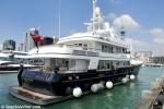 ID 3507 ANDIAMO (2003/42.6 metres) - allegedly owned by Nancy Mueller, a US food/restaurant entrepreneur, seen entering Auckland's Viaduct Harbour, New Zealand.
She was built at Feadship's Royal Van Lent...