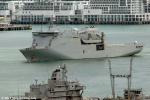 ID 9222 HMNZS CANTERBURY (L-421/9000grt) - the RNZN's Dutch-built multi purpose vessel puts to sea from Devonport Naval Base in her homeport of Auckland.