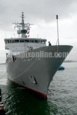ID 6296 WELLINGTON (P55) is the second offshore patrol vessel (OPV) and the last of the Royal New Zealand Navy's $500 million, seven-ship Project Protector programme. She is seen here as she comes alongside...