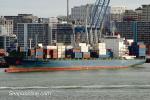 ID 6704 KOTA PERMATA (2008/28340gt/IMO 9342695) moves off her berth outbound from Auckland's Bledisloe Container Terminal.