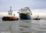 ID 7157 NORWAY (1961/76049grt/IMO 5119143, ex-FRANCE. Renamed BLUE LADY), Southampton, UK for refit at A&P drydock. The tugs FLYING KESTREL (1976/243grt/IMO 7528491. Renamed ARION) and LYNDHURST...
