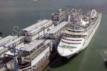 ID 5073 PRINCES WHARF cruiseship terminal and Auckland's Hilton Hotel with Princess Cruises' DAWN PRINCESS alongside. She is due to transfer from Princess Cruises to P&O Australia in 2017 and sail under the...