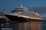 ID 6773 QUEEN ELIZABETH (2010/90901gt/IMO 9477498) the newest addition to the Cunard fleet, recently arrived, at dawn in Auckland, New Zealand during her inaugural round the world voyage.