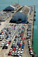ID 6191 QUEENS WHARF, Port of Auckland, NZ - Used mainly for the discharge and consolidation area for imported motor vehicles, this dilapidated wharf also doubles on busy cruise traffic days as a second...