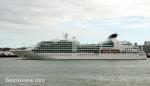 ID 6706 SEABOURN SOJOURN (2010/32346gt/IMO 9417098) sails from Auckland, New Zealand at the end of her maiden call to the 
