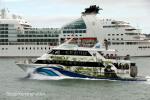 ID 6710 TIRI KAT - operated by 360 Discovery Cruises of Auckland, New Zealand, this twin engined catamaran has a fully enclosed main lower cabin, open rear deck and a mid deck half enclosed, half open. The...