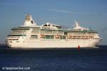 ID 7061 VISION OF THE SEAS (1998/78340grt/IMO 9116876) sails from Southampton, England following her maiden call.