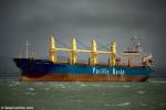 ID 8235 BLACK FOREST (2003/19887grt/32751dwt/IMO  9262998) sails from the Chelsea sugar refinery, Auckland in gale-force westerly winds.