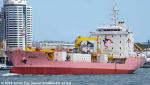 ID 11222 BUFFALO (1998/6311grt/9092dwt/IMO 9149201) - the colourful Holcim-owned cement carrier, sails for Timaru after a number of weeks in Auckland during which she was drydocked at Babcock New Zealand's...
