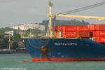 ID 11090 BUXFAVOURITE (1997/25713grt/34083dwt/2460TEU/IMO 9150212, ex-CSCL Ying Kou, Sea Puma) finally sails from Auckland bound for Suva following her maiden call. She is owned and managed by NSB (NSB...