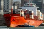 ID 8006 CAP MONDEGO (2008/35991gt/IMO 9436422, ex-GEORG SCHULTE) departing Fergusson Container Terminal, Auckland, NZ.
