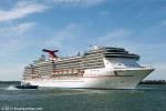 ID 8731 CARNIVAL SPIRIT (2001/85920grt/IMO 9188647) sails for Melbourne, Australia from her Princes Wharf berth in Auckland, New Zealand following her second call at 