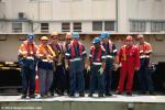 ID 9859 BABCOCK NEW ZEALAND DRYDOCK, AUCKLAND - Some of the dedicated drydock crew relax after successfully docking the boutique cruise ship CALEDONIAN SKY.