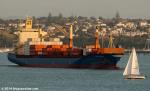 ID 9418 CAP PASADO (2006/28372grt/37882dwt/IMO 9311799, ex-FESCO BRATSK) arriving at Auckland at sunset from Adelaide, South Australia. She is owned and managed by Harmstorf & Co of Hamburg, Germany.