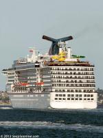 ID 8734 CARNIVAL SPIRIT (2001/85920grt/IMO 9188647) sails for Melbourne, Australia from Auckland, New Zealand following her second call at 