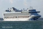 ID 11911 CROWN PRINCESS (2006/113561grt/13294dwt/IMO 9293399) - outbound from Southampton seen off Cowes, Isle of Wight.