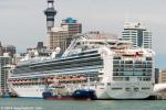 ID 9877 DIAMOND PRINCESS (2004/115875grt/IMO 9228198) alongside in Auckland takes bunkers from Seafuels tanker AWANUIA.