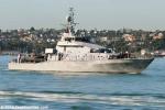 ID 10443 HMNZS ROTOITI (P3569), one of Royal New Zealand Navy's four inshore patrol ships, returning to the RNZN base at Devonport, Auckland after exercises in the nearby Hauraki Gulf.
