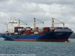 ID 9354 HANSA LIBERTY (2000/25369grt/33912dwt/IMO 9217034, ex-CSCL YANTIAN) arriving from Suva, Fiji, makes her maiden call to Auckland, New Zealand.