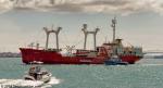 ID 10727 ITALICA (1981/5825grt/6080dwt/IMO 7942075, ex-ZUIL, JUGONAVIGATOR) - pulls away from Calliope South berth at Devonport, Auckland bound for Lyttelton. The small Italian-registered cargo ship had been...
