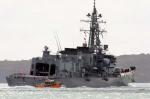 ID 11876 JDS INAZUMA - the Murasame-class destroyer departs Auckland accompanied by the Ports of Auckland pilot launch WAKATERE, following a 4-day goodwill stop-over (with the training ship JDS KASHIMA)....