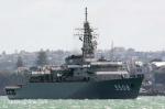 ID 11877 JDS KASHIMA (TV3508) - a Japanese Maritime Defence Force training ship sails from Auckland following a 4-day goodwill stop-over with  the Murasame-class destroyer JDS INAZUMA.