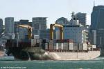 ID 9902 JPO SCORPIUS (2007/27100gt/IMO 9307279) sails from Auckland's Fergusson Container Terminal bound for Tanjung Pelepas, Malaysia.