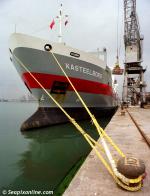 ID 7237 KASTEELBORG (1998/6142grt/IMO 9155937. Renamed NORMED IZMIR. Reverted to KASTEELBORG in 2007) discharging gypsum at the western docks, Southampton, England.