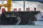 ID 11513 LANNA NAREE (2012/22641grt/33843dwt/IMO 9496939, ex-FREE ORION) - the Thai-flagged bulk carrier arriving into Auckland from Townsville approaches the Chelsea Sugar Refinery. Owned and managed by...
