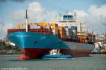 ID 9051 LAUST MAERSK (2001/50721grt/63000dwt/IMO 9190743) sailing from Auckland bound for Lyttelton, NZ. She is the second of five vessels operating Maersk's Southern Star service to come to Auckland...