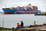 ID 9032 LEDA MAERSK (2001/50721grt/63200dwt/IMO 9190755) berthing in Auckland, New Zealand at the start of her maiden call. 
Ports of Auckland recently won back Maersk's Southern Star service from the port...