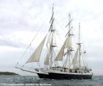 ID 9124 LORD NELSON (1986/368grt/IMO 1002495) - one of two tall ships operated by the UK's Southampton-based Jubilee Sailing Trust (JST) charity, enters Port Phillip Bay, en-route to Melbourne for a tall...