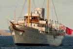 ID 9484 NAHLIN (1930/1356grt, ex-LUCEAFARUL, LIBERTATEA, NAHLIN) - owned by Sir James Dyson the British inventor and industrialist, arrives at Auckland's Silo Park superyacht berths after a day cruising the...